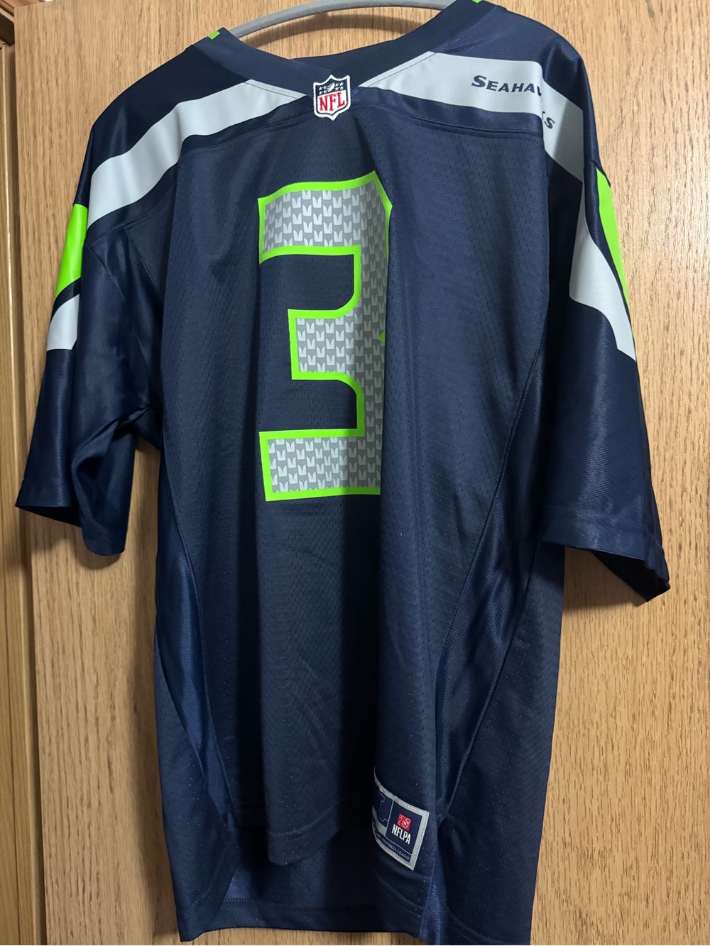 NFL Seattle Seahawks Men's Navy & Lime #3 Wilson Football Jersey